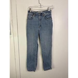 Abercrombie Fitch Jeans Womens 26 2 Ankle Straight Ultra High Rise Chewed Hem
